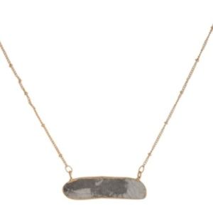 Goldtone natural Howlite stone necklace